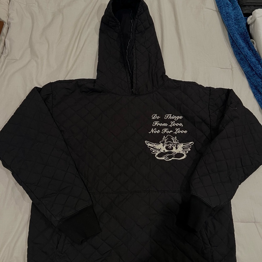 Black Boys Lie Quilted Hoodie